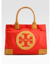 Tory Burch | Orange Ella Nylon & Leather Tote Bag | Lyst