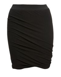 T By Alexander Wang | Black Ruched Twist Skirt | Lyst