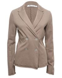 T By Alexander Wang | Gray Double-breasted Blazer | Lyst