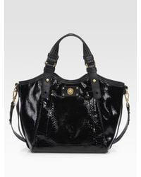 Marc By Marc Jacobs | Black Turnlock Python-embossed Leather Tote | Lyst