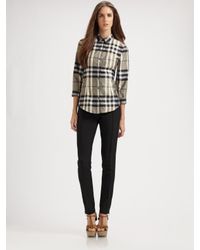 Burberry | Black Silk Blouse | Lyst