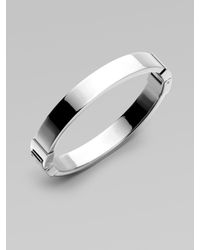 MICHAEL Michael Kors | Metallic Michael Kors Hinged Bangle | Lyst