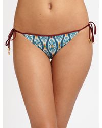 Tory Burch | Blue Ikat-print String Bikini Bottom | Lyst