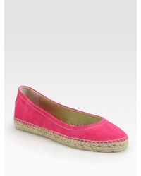 Jimmy Choo | Pink Pow Sue Suede Espadrille Ballet Flats | Lyst