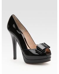 Fendi | Black Deco Bow Trim Pump | Lyst