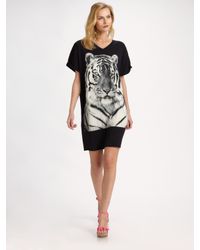 Stella McCartney | Black Tiger T-shirt Dress | Lyst