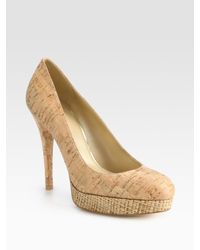 Stuart Weitzman | Natural Rowswoon Cork Platform Pumps | Lyst
