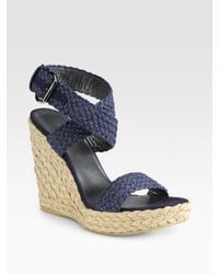 Stuart Weitzman | Blue Alex Espadrille Wedge Sandals | Lyst