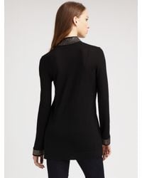 Tory Burch | Black Embellished Merino Wool Tunic | Lyst