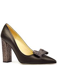 kate spade new york | Leena - Black Satin and Glitter Pump | Lyst