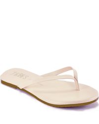 TKEES | White Foundations - Seashell Leather Thong Sandal | Lyst
