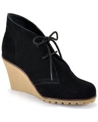 Kelsi Dagger Brooklyn | Fanetta - Black Suede Wedge Bootie | Lyst