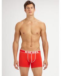 DIESEL | Red Solid Boxer Briefs for Men | Lyst