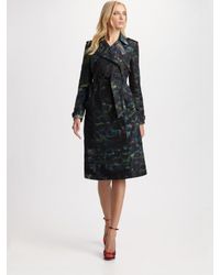 Erdem | Green Printed Trenchcoat | Lyst