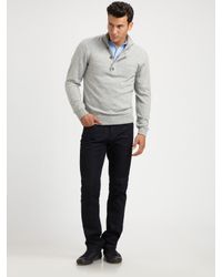 Michael Kors | Gray Wool/cashmere Half-zip Sweater for Men | Lyst