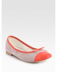 Repetto | Pink Flora Two-tone Suede Ballet Flats | Lyst
