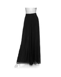 Rag & Bone | Black Maxi Chiffon Culottes with Leather Waistband | Lyst