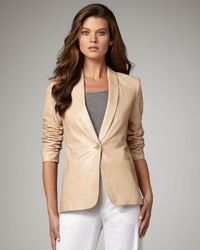 Vince | Natural Lamb Leather Blazer | Lyst