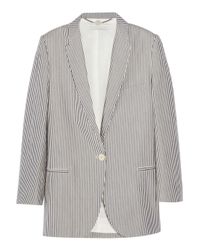 Stella McCartney | Blue Striped Cotton-seersucker Blazer | Lyst