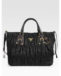 Prada | Black Tessuto Gaufre Tote Bag | Lyst