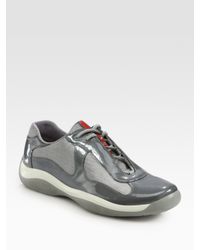 Prada | Gray Lace-up Sport Sneakers for Men | Lyst
