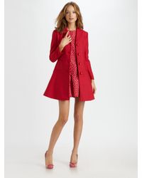 RED Valentino | Red Cotton-wool Bow Coat | Lyst