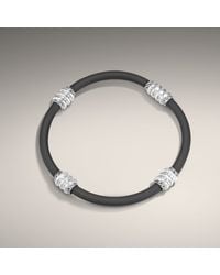 John Hardy | Black Rubber Cord Fourstation Bracelet for Men | Lyst