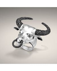 John Hardy | Black Bull Head Ring for Men | Lyst