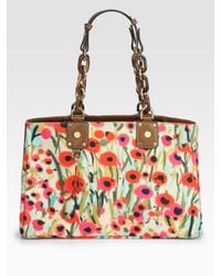 MILLY | Multicolor Poppy Print Canvas Tote Bag | Lyst