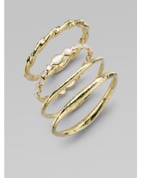 Ippolita | Metallic 18K Yellow Gold Hammered Bracelet | Lyst