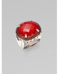 John Hardy | Red Coral Garnet Sterling Silver Dome Ring | Lyst