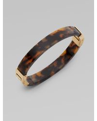 Michael Kors | Brown Tortoise Print Resin Bangle Bracelet | Lyst