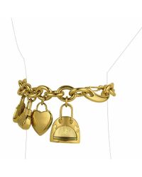 Moschino - Metallic Time For Shopping - Gold Plated Charm Bracelet Watch - Lyst