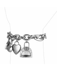 Moschino - Gray Time For Shopping - Stainless Steel Charm Bracelet Watch - Lyst
