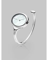 Georg Jensen | Metallic Stainless Steel & Mother Of Pearl Bangle Watch | Lyst