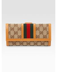 Gucci | Natural Ladies Vintage Web Continental Wallet | Lyst