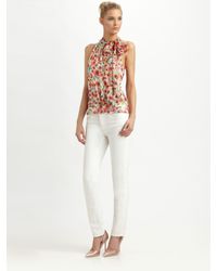 MILLY | Multicolor Louisa Halter Top in Poppy Field Print | Lyst