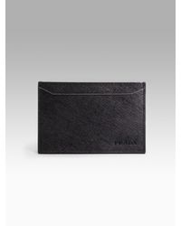 Prada | Black Credit Card Case for Men | Lyst