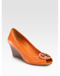 Tory Burch | Orange Wedge Shoes | Lyst