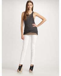 Vince | Gray Metallic Racerback Sweater Tank Top | Lyst