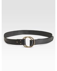 Eileen Fisher | Black Leather Ring Belt | Lyst