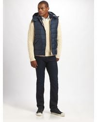 Gant Rugger | Blue Down-filled Hooded Gilet for Men | Lyst