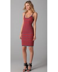 Alexander Wang | Purple Engineered Striped Tank Dress | Lyst