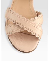 See By Chloé | Multicolor Leather Scallop Edge Flat Sandals | Lyst