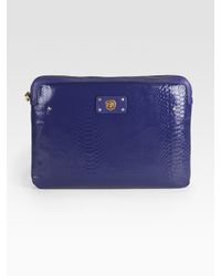 Marc By Marc Jacobs | Purple Tech Turnlock Python-Print Patent Leather 13" Laptop Case | Lyst