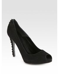 Alexander McQueen | Black Studded Suede Pumps | Lyst