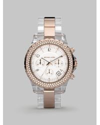 Michael Kors | Metallic Madison Chronograph Lucite Watch | Lyst