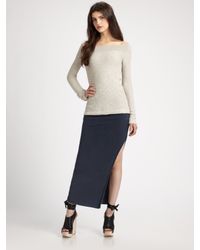 James Perse | Metallic Marled Off-the-shoulder Sweater | Lyst