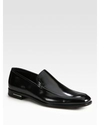 Prada | Black Venetian Dress Slip-On Loafers for Men | Lyst