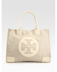 Tory Burch | Natural Logo-Stacked T Hobo Bag | Lyst